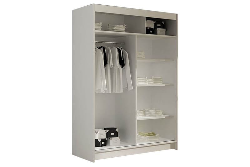 Garderobe Miami 120x58x200 cm - Hvit - Garderober & garderobesystem