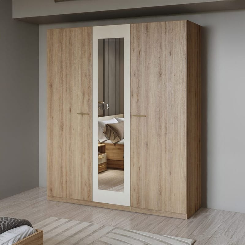 Garderobe Vertina 3 Dører 1 Speil - Oppbevaring - Garderober & garderobesystem