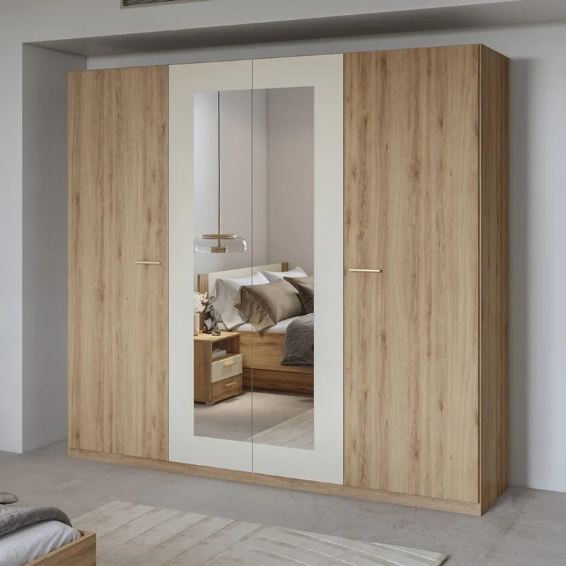 Garderobe Vertina 4 Dører 2 Speil - Oppbevaring - Garderober & garderobesystem