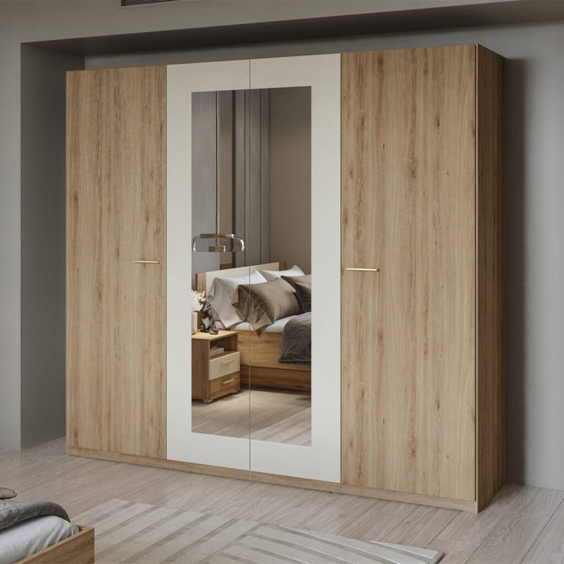 Garderobe Vertina 4 Dører 2 Speil - Oppbevaring - Garderober & garderobesystem
