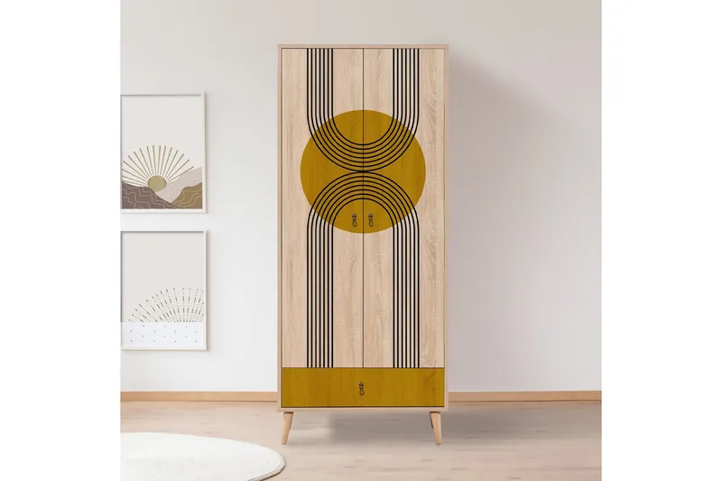 Bertoaria Garderobe 80x190 cm Brun - Hanah Home - Oppbevaring - Garderober & garderobesystem