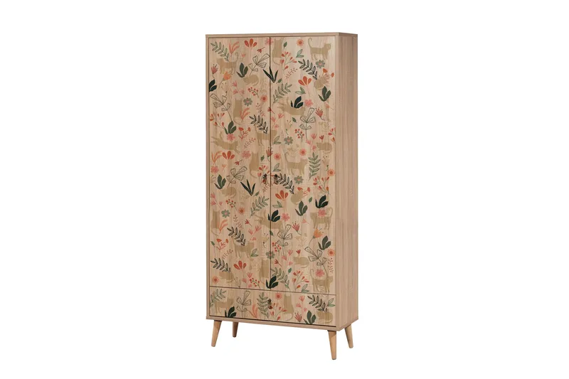 Bertoaria Garderobe 80x190 cm Brun, Hanah Home