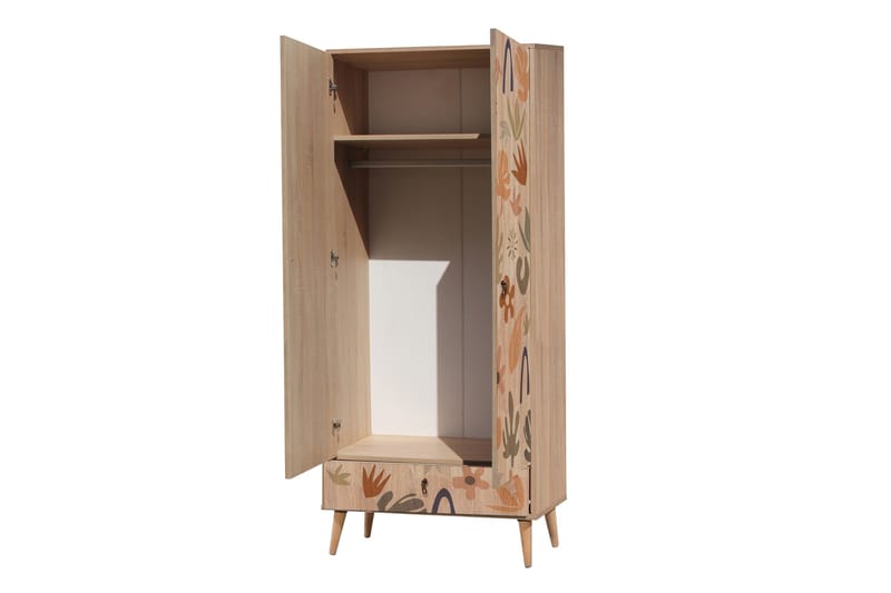 Bertoaria Garderobe 80x190 cm Brun - Hanah Home - Oppbevaring - Garderober & garderobesystem