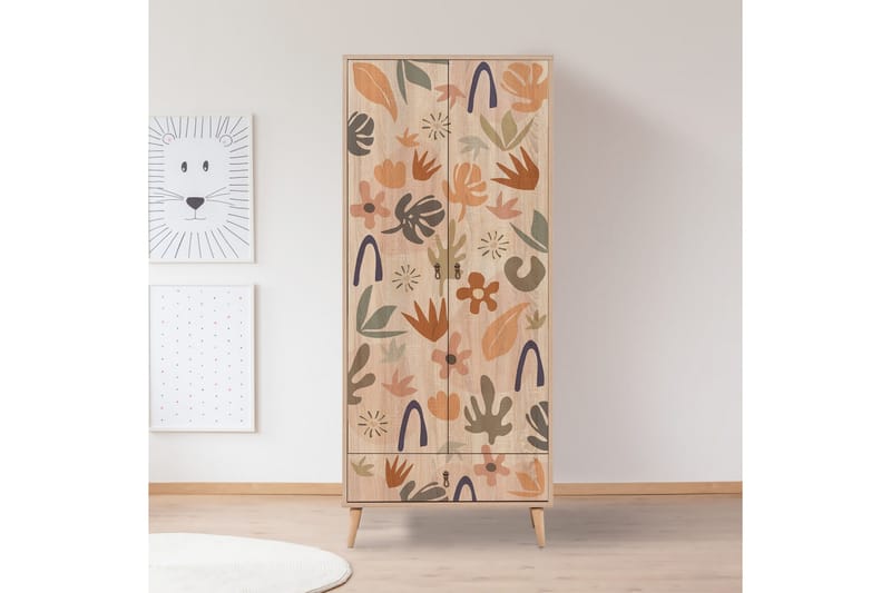 Bertoaria Garderobe 80x190 cm Brun - Hanah Home - Oppbevaring - Garderober & garderobesystem