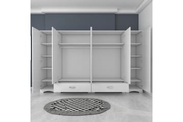 Jaitun Garderobeskap 243x181 cm Hvit - Hanah Home - Oppbevaring - Garderober & garderobesystem