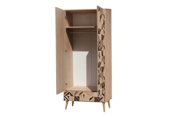 Bertoaria Garderobe 80x190 cm Brun - Hanah Home - Oppbevaring - Garderober & garderobesystem