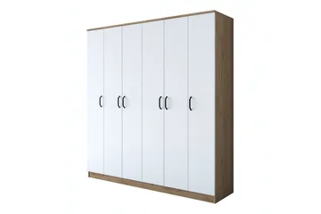 Jaidul Garderobeskap 180x190,8 cm Brun/Hvit - Hanah Home - Oppbevaring - Garderober & garderobesystem