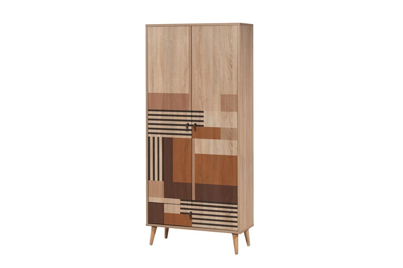Bertoaria Garderobe 80x190 cm Brun, Hanah Home