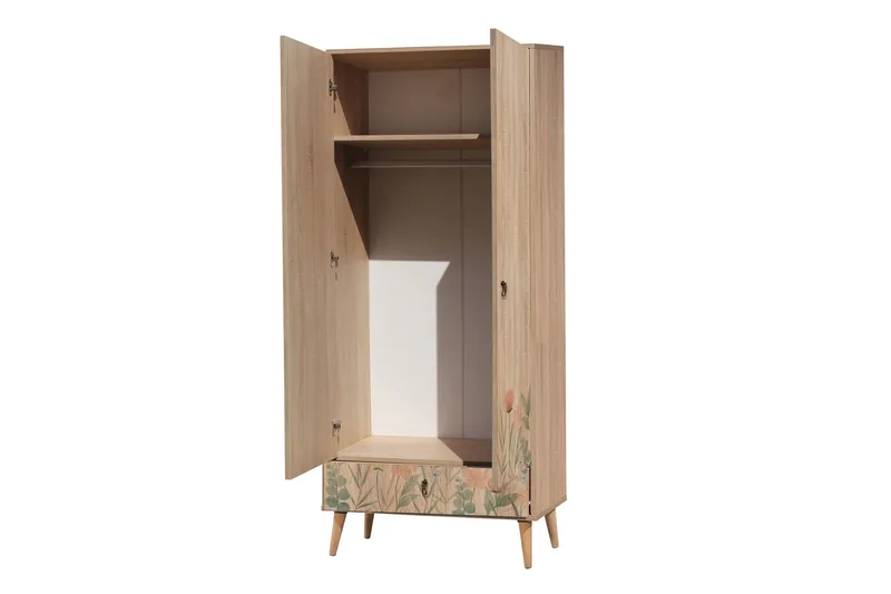 Bertoaria Garderobe 80x190 cm Brun - Hanah Home - Oppbevaring - Garderober & garderobesystem