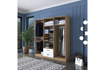 Jahani Garderobeskap 180x190,8 cm Brun/Hvit - Hanah Home - Oppbevaring - Garderober & garderobesystem