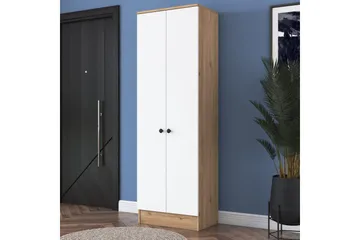 Hooda Garderobeskap 59,8x182,8 cm Brun/Hvit - Hanah Home - Oppbevaring - Garderober & garderobesystem