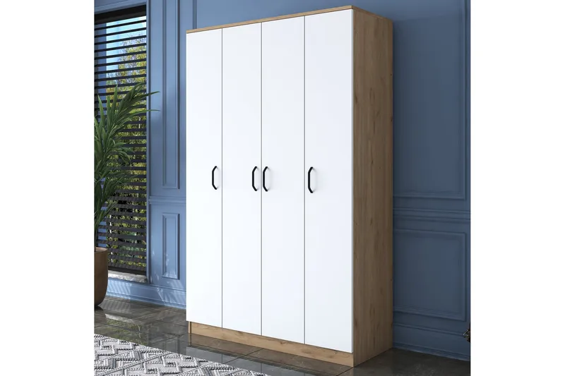 Jaioni Garderobeskap 120x190,8 cm Brun/Hvit - Hanah Home - Oppbevaring - Garderober & garderobesystem