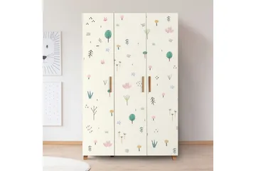 Leva Garderobe 120x189 cm Brun/Hvit - Hanah Home - Oppbevaring - Garderober & garderobesystem