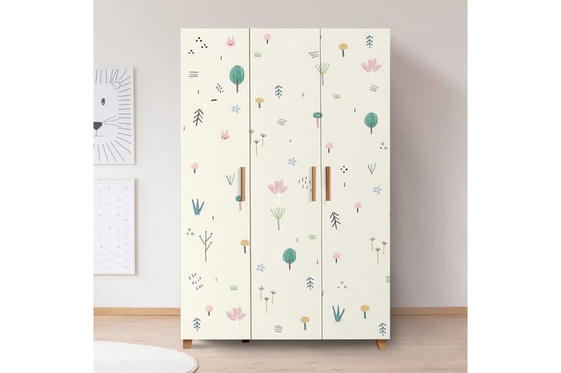 Leva Garderobe 120x189 cm Brun/Hvit - Hanah Home - Oppbevaring - Garderober & garderobesystem