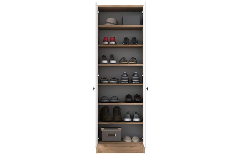 Hooda Garderobeskap 59,8x182,8 cm Brun/Hvit - Hanah Home - Oppbevaring - Garderober & garderobesystem