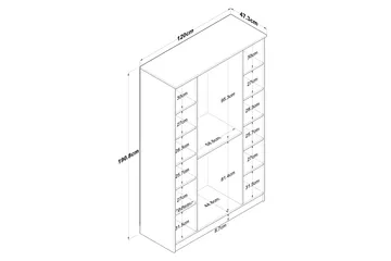 Jaioni Garderobeskap 120x190,8 cm Brun/Hvit - Hanah Home - Oppbevaring - Garderober & garderobesystem