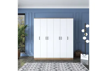 Jaidul Garderobeskap 180x190,8 cm Brun/Hvit - Hanah Home - Oppbevaring - Garderober & garderobesystem