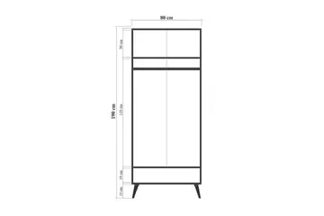 Bertoaria Garderobe 80x190 cm Brun - Hanah Home - Oppbevaring - Garderober & garderobesystem