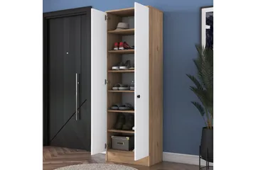 Hooda Garderobeskap 59,8x182,8 cm Brun/Hvit - Hanah Home - Oppbevaring - Garderober & garderobesystem