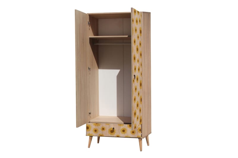 Bertoaria Garderobe 80x190 cm Brun - Hanah Home - Oppbevaring - Garderober & garderobesystem