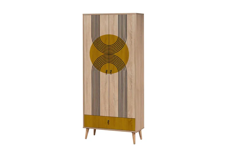 Bertoaria Garderobe 80x190 cm Brun, Hanah Home
