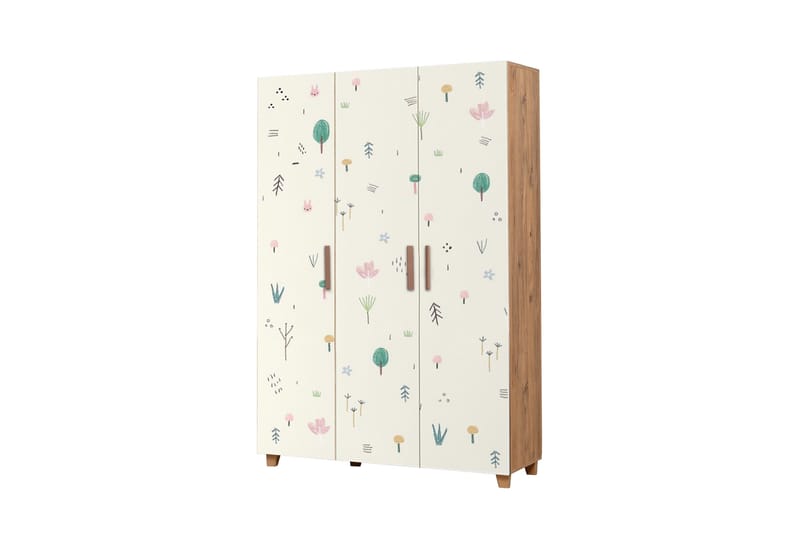 Leva Garderobe 120x189 cm Brun/Hvit - Hanah Home - Oppbevaring - Garderober & garderobesystem