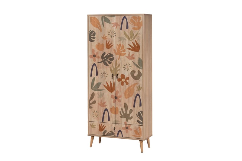 Bertoaria Garderobe 80x190 cm Brun, Hanah Home