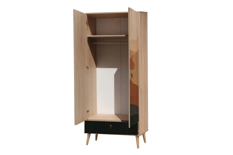 Bertoaria Garderobe 80x190 cm Brun - Hanah Home - Oppbevaring - Garderober & garderobesystem