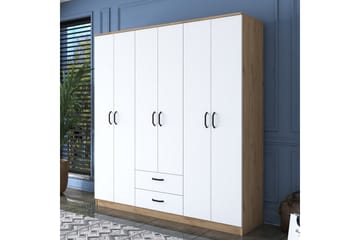 Jahani Garderobeskap 180x190,8 cm Brun/Hvit - Hanah Home - Oppbevaring - Garderober & garderobesystem