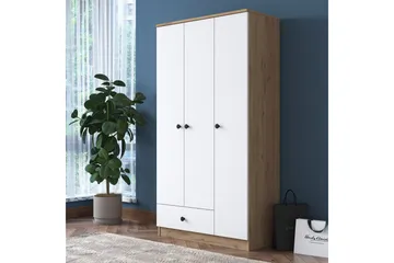 Jain Garderobe 90x170 cm Brun/Hvit - Hanah Home - Oppbevaring - Garderober & garderobesystem