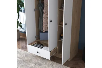 Jain Garderobe 90x170 cm Brun/Hvit - Hanah Home - Oppbevaring - Garderober & garderobesystem