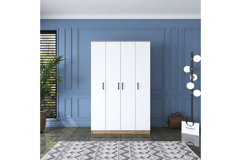 Jaioni Garderobeskap 120x190,8 cm Brun/Hvit - Hanah Home - Oppbevaring - Garderober & garderobesystem