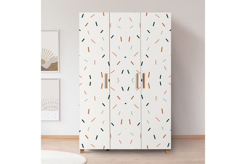 Leva Garderobe 120x189 cm Brun/Hvit - Hanah Home - Oppbevaring - Garderober & garderobesystem