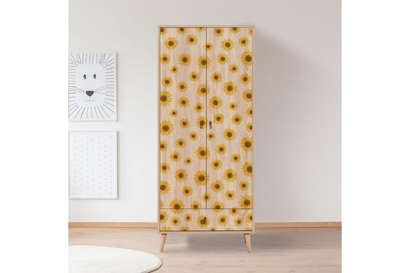 Bertoaria Garderobe 80x190 cm Brun - Hanah Home - Oppbevaring - Garderober & garderobesystem