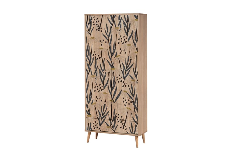 Bertoaria Garderobe 80x190 cm Brun, Hanah Home