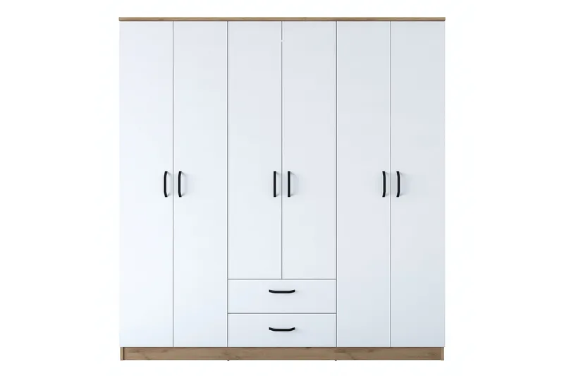 Jahani Garderobeskap 180x190,8 cm Brun/Hvit, Hanah Home