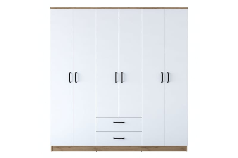 Jahani Garderobeskap 180x190,8 cm Brun/Hvit, Hanah Home