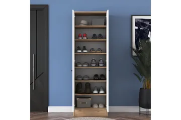 Hooda Garderobeskap 59,8x182,8 cm Brun/Hvit - Hanah Home - Oppbevaring - Garderober & garderobesystem