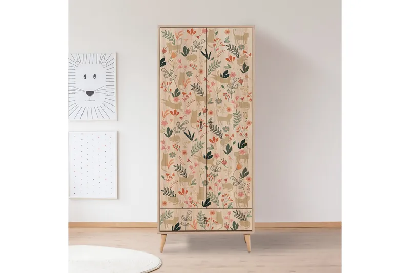 Bertoaria Garderobe 80x190 cm Brun - Hanah Home - Oppbevaring - Garderober & garderobesystem