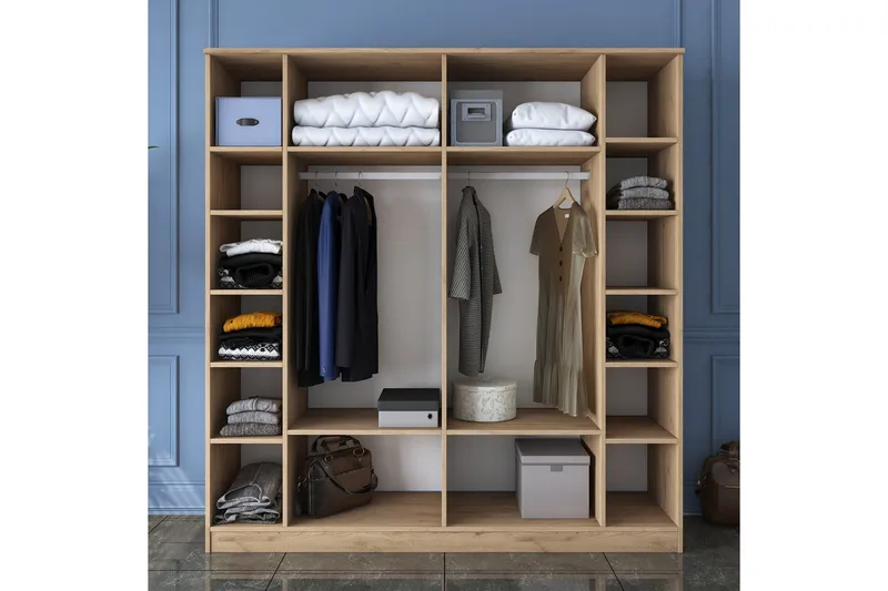 Jaidul Garderobeskap 180x190,8 cm Brun/Hvit - Hanah Home - Oppbevaring - Garderober & garderobesystem