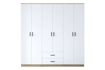 Jagdesh Garderobeskap 210x210 cm Brun/Hvit - Hanah Home - Oppbevaring - Garderober & garderobesystem