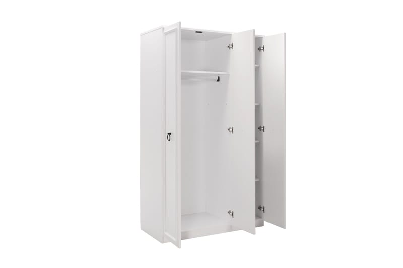 Ajra Garderobe 103x185 cm Hvit - Hanah Home - Oppbevaring - Garderober & garderobesystem