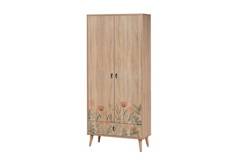 Bertoaria Garderobe 80x190 cm Brun - Hanah Home - Oppbevaring - Garderober & garderobesystem