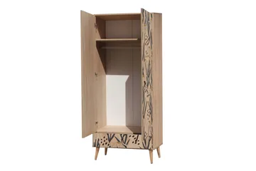 Bertoaria Garderobe 80x190 cm Brun - Hanah Home - Oppbevaring - Garderober & garderobesystem