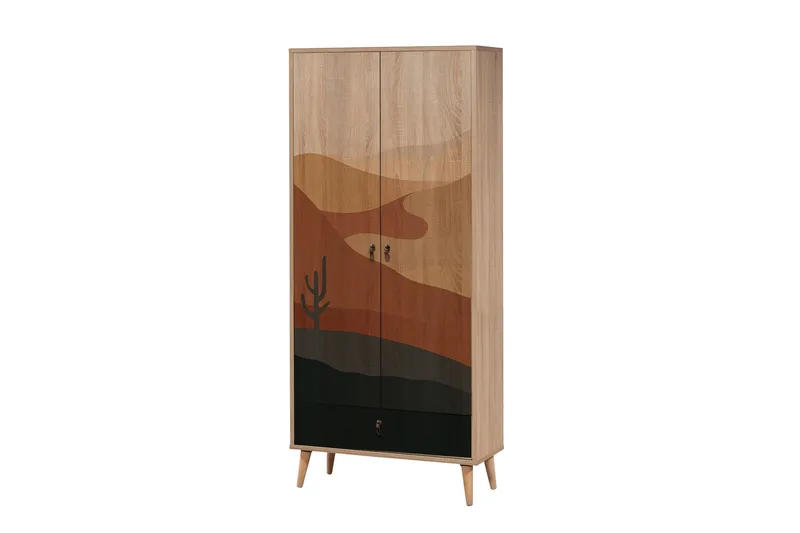 Bertoaria Garderobe 80x190 cm Brun, Hanah Home
