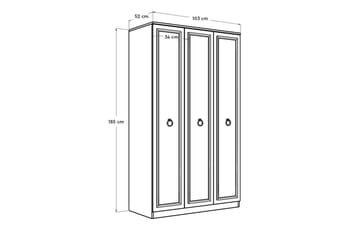 Ajra Garderobe 103x185 cm Hvit - Hanah Home - Oppbevaring - Garderober & garderobesystem