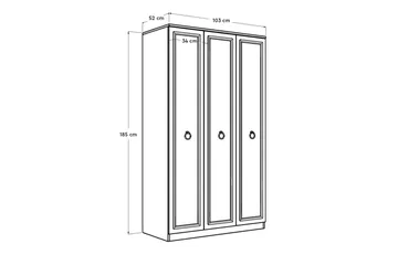 Ajra Garderobe 103x185 cm Hvit - Hanah Home - Oppbevaring - Garderober & garderobesystem