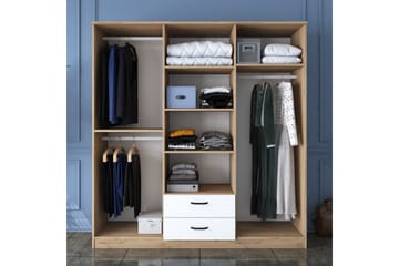 Jahani Garderobeskap 180x190,8 cm Brun/Hvit - Hanah Home - Oppbevaring - Garderober & garderobesystem