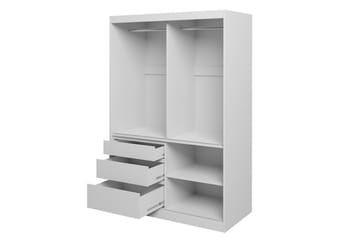 Abricot Garderobe med Speil 140x216x65 cm - Svart - Oppbevaring - Garderober & garderobesystem