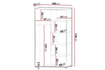 Agawal Garderob 100x178 cm - Brun - Oppbevaring - Garderober & garderobesystem